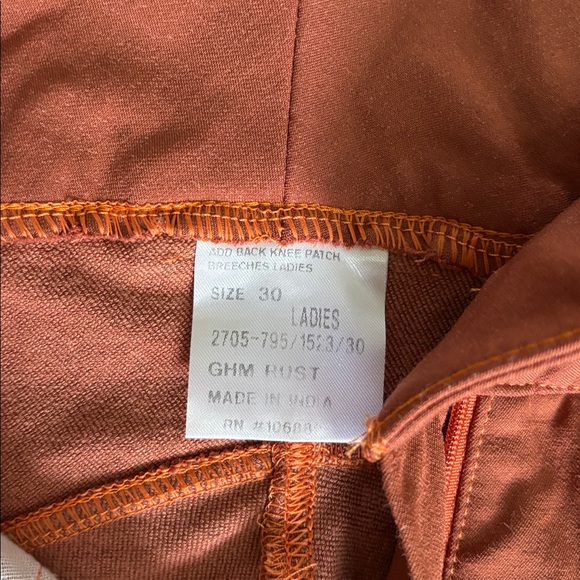 RUST George H Morris Ladies Add Back Silicone Knee Patch Breeches - Picture 6 of 6